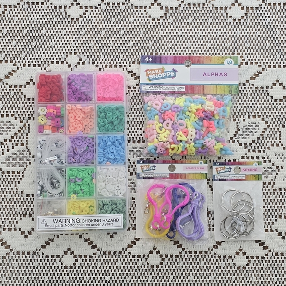 Hand Crafted Other - New Jewelry Making Bundle Arts and Crafts Supplies Alphabet Beads Keychain Rings